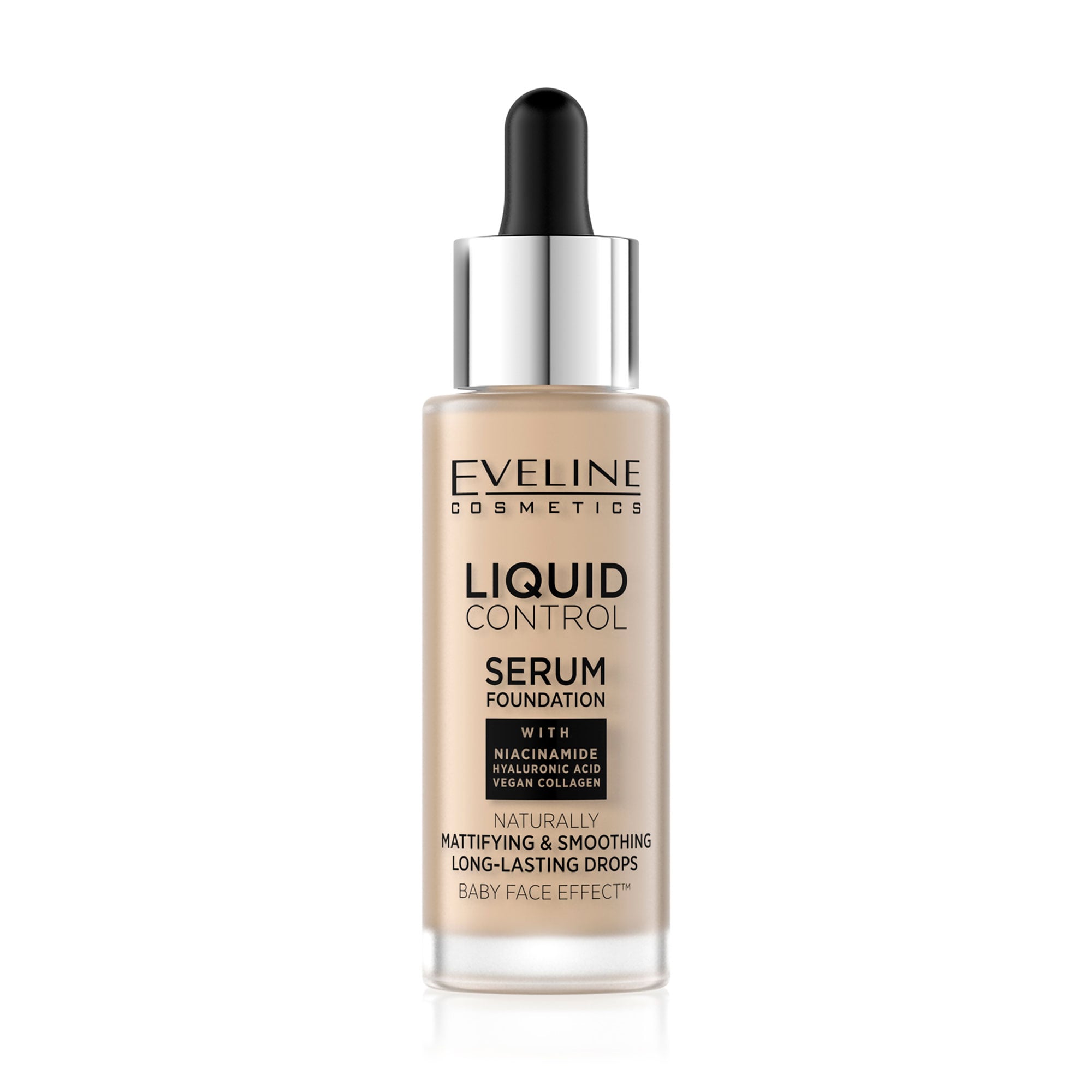 Рідка тональна основа для обличчя Eveline Cosmetics Liquid Control HD Mattifying Drops Foundation 015 Light Vanilla, 32 мл